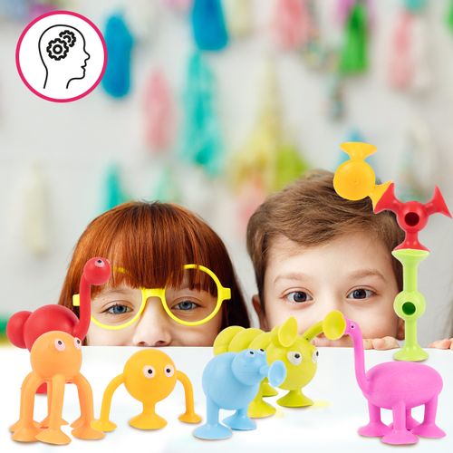 Klocki Przyssawki Konstrukcyjne Silikonowe Fat Brain 96 elementów na Arena.pl