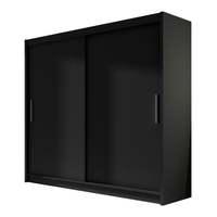 Szafa przesuwna Bega I 180cm - duża i praktyczna garderoba - CZARNY