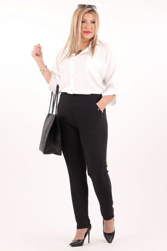 SPODNIE DAMSKIE WYSOKI STAN GŁADKIE BAWEŁNIANE ELASTYCZNE DUŻE ROZMIARY na Arena.pl