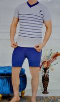 Męska piżama krótki rękaw krótkie spodnie XL