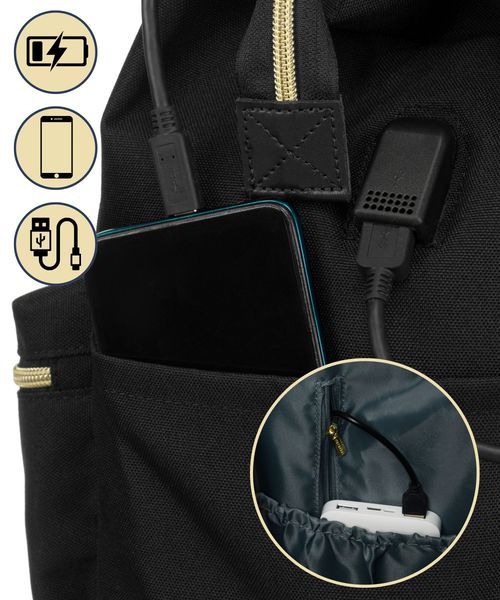 plecak materiałowy ptn alfa-5983 black zdjęcie 7