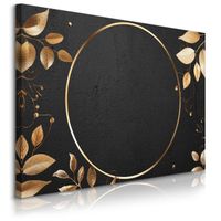 Obraz Canvas Do Salonu Złoty Okrąg Abstrakcja Styl Glamour 90cm x 60cm