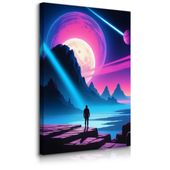 OBRAZ NA PŁÓTNIE ASTRONAUTA KOSMOS PLANETY GALAKTYKA SCIENCE-FICTION 40x50