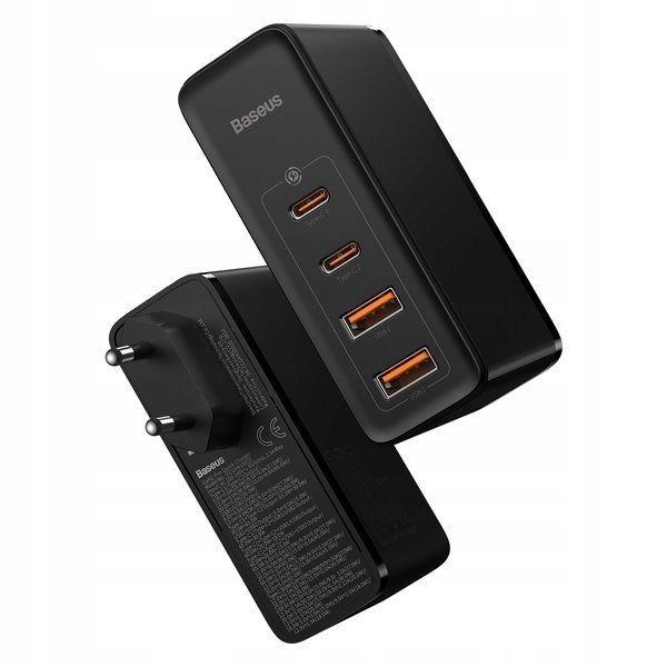 Ładowarka BASEUS GaN2 PRO 100W 2x USB-C/USB PD QC4 + Kabel USB-C zdjęcie 3