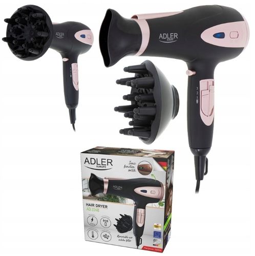 Suszarka Do Włosów Z Dyfuzorem Jonizacją 2400W Wielofunkcyjna Zimny Nawiew na Arena.pl