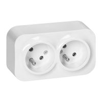 GNIAZDO PODWÓJNE N/T TODO 2*2P+Z IP20, 16A, 230V  BIAŁY - ON-7206/W