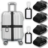 4x ZESTAW PASÓW BAGAŻOWYCH DO WALIZKI PAS BAGAŻOWY ZABEZPIECZAJĄCY WALIZKĘ