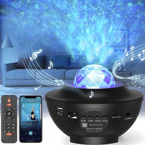 PROJEKTOR GWIAZD RZUTNIK NIEBA LAMPKA NOCNA LED GŁOŚNIK BLUETOOTH + PILOT na Arena.pl