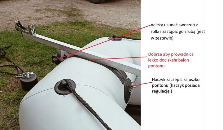 PROWADNICA LINY KOTWICY Z BLOKADĄ UCHWYT PONTON KORMORAN zdjęcie 7