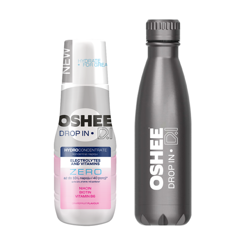 Hydrokoncentrat OSHEE DROP IN ZERO Elektrolity Wit+ Bidon termiczny SILVER na Arena.pl