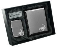 Elegancki Zestaw Prezentowy: Benzynowa Zapalniczka i Papierośnica