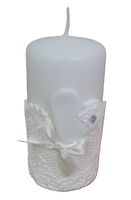 świeca pieńkowa KL-4 serce w koronce matowa biała