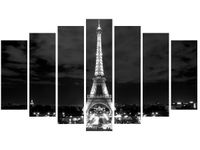 80CM 140CM OBRAZ 7 ELEM WIEŻA EIFFLA BLACKANDWHITE ŚCIENNY