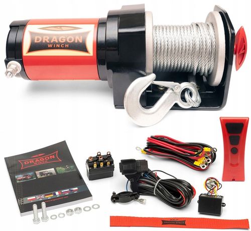 WYCIĄGARKA DRAGON 12V ELEKTRYCZNA WCIĄGARKA linowa pługa quada + pilot na Arena.pl