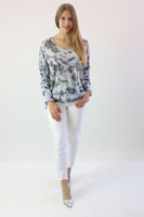 Sweterek z połyskiem wzór moro Niebieski UNI