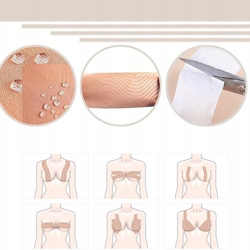 TAŚMA UNOSZĄCA BIUST MODELUJĄCA DEKOLT ZESTAW NAKLEJKI WIELOKROTNEGO UŻYTKU na Arena.pl