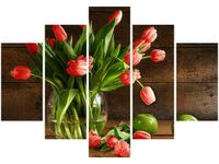 105CM 150CM OBRAZ 5 ELEM PIĘKNY BUKIET DRUK