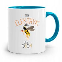 Kubek Błękitny Dla Elektryka Który Jest Osom Z Nadrukiem Ze Zdjęciem