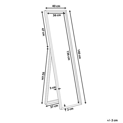 Lustro Stojące 40 X 140 Cm Białe Torcy na Arena.pl