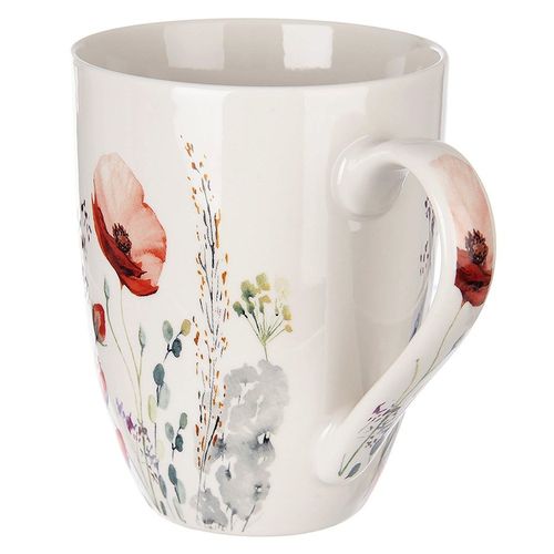 Kubek Porcelanowy do Picia Kawy Herbaty Ziół Napojów Kwiaty Maki 360 ml na Arena.pl
