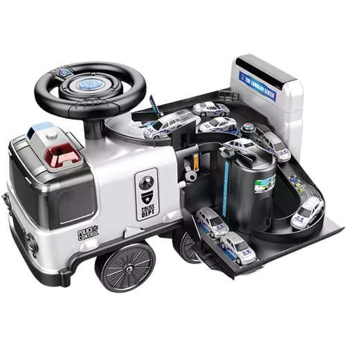 Autko Pojazd Policyjny 2W1 Jeździk 4 Autka Tor Samochodowy Dźwięki Światła na Arena.pl