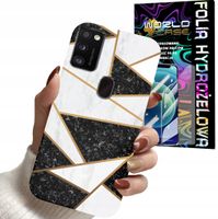 ETUI CASE DO SAMSUNG M13 4G - MARMUREK GEOMETRIA WZORY DLA KOBIET + FOLIA