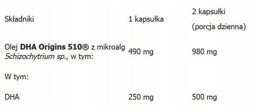 Aliness Vegan Omega 3 FORTE DHA 500 mg Z ALG WZROK UKŁAD NERWOWY 60kap na Arena.pl