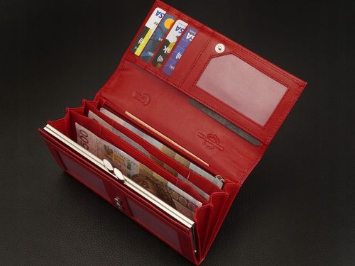 KOCHMANSKI portfel damski skórzany duży czerwony na dokumenty i karty na Arena.pl