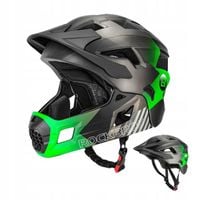 Kask Dziecięcy ROCKBROS Odpinana osłona Szczęki 2w1 Zielony M 54-57cm
