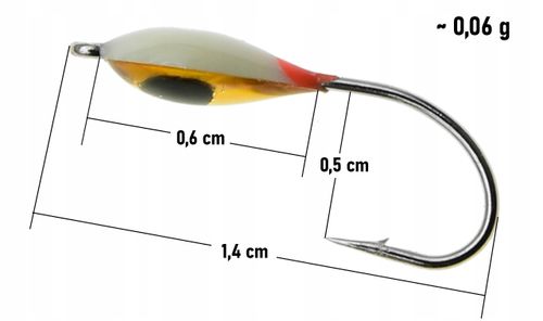 Mormyszka Wolframowa fosforowa Podlodowa z oczkiem na Arena.pl