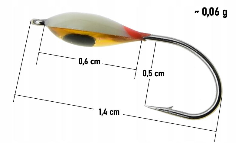 Mormyszka Wolframowa fosforowa Podlodowa z oczkiem zdjęcie 2