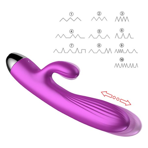 Wibrator-Silicone Vibrator and Pulsator Purple USB 7+7 Function / Heating zdjęcie 12