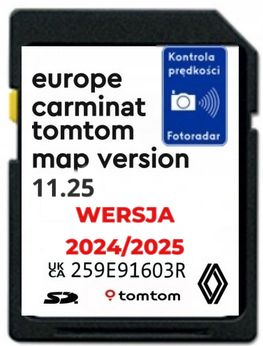 NAJNOWSZA MAPA RENAULT CARMINAT TOMTOM 11.25 EU 2024/25 zdjęcie 1