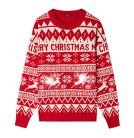 CZERWONY ŚWIĄTECZNY SWETER-EK UNISEX MĘSKI Z DŁUGIM RĘKAWEM CHRISTMAS XXL