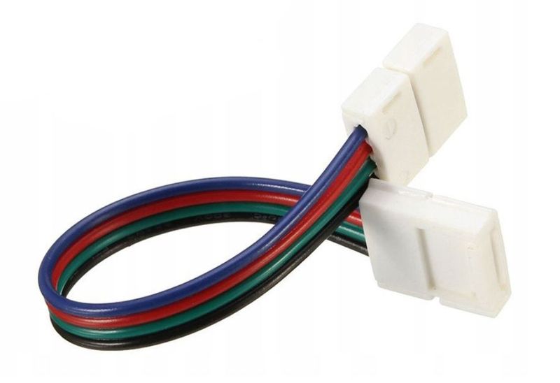 Konektor do pasków LED RGB złączka 10mm click z przewodem zdjęcie 1
