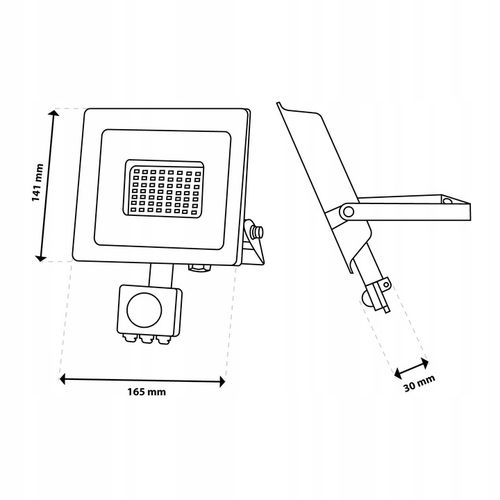 HALOGEN NAŚWIETLACZ LED 50W ZEWNĘTRZNY LAMPA Z CZUJNIKIEM RUCHU Garaż na Arena.pl