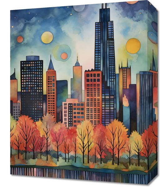 Obraz 40x50cm Panorama Malowniczego Miasta zdjęcie 1