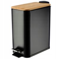 KOSZ NA ŚMIECI ŁAZIENKOWY BAMBUS CZARNY MAT 5L