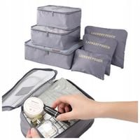 Zestaw podróżny organizery do walizki na ubrania kosmetyki buty bieliznę x6