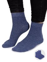 Skarpety dziewczęce gładkie ze srebrną nitką granat 3PAK 39-41 YOCLUB