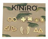 KOLCZYKI stal chirurgiczna ZŁOTE 6 par WZORY