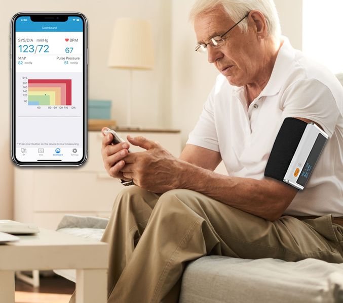 Ciśnieniomierz naramienny z funkcją badania EKG BP2 IOS Android zdjęcie 3