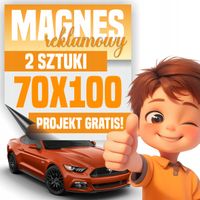Profesjonalny Magnes 70x100 cm na Samochód - Twoja Reklama LOGO - 2 sztuki