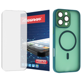 Szkło hybrydowe do iPhone 16 Pro + MagSafe ETUI zielone TPU