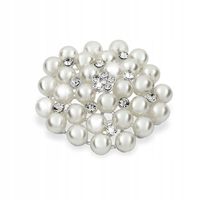 BROSZKA PERŁOWY SZYK CYRKONIE SWAROVSKI