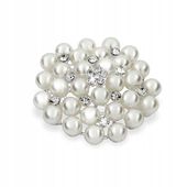 BROSZKA PERŁOWY SZYK CYRKONIE SWAROVSKI