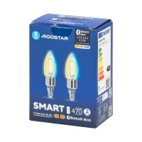 Zestaw 2 inteligentnych żarówek Bluetooth Mesh C35 4,5W E14 470lm do salonu