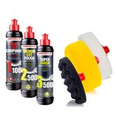 pasty polerskie do lakieru pady hml 1100 2500 3500 + fibra 3x250ml menzerna