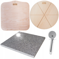 KAMIEŃ GRANITOWY DUŻY DO PIZZY XXL 35x37 VIAGGIO + DESKA + ŁOPATKA + NÓŻ