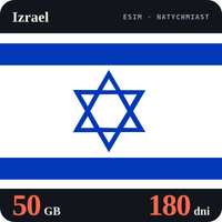 Karta eSIM Internet Izrael 50 GB na 180 dni - bez rejestracji